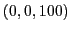 $(0,0,100)$