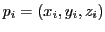 $p_i=(x_i,y_i,z_i)$