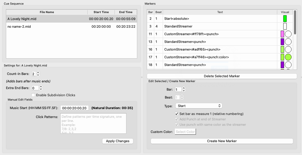 Project Configuration Window